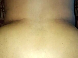 Aunty's creamy pussy gets filled in homemade doggystyle action. Big ass creampie follows intense fucking.