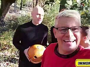 oh man, look at dolly dyson's pussy getting pounded by his buddies in this humiliating mmf double creampie action with big natural tits bouncing