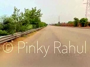 pinky takes on a bold naked dare flashing across busy indian highways in outdoor adventure