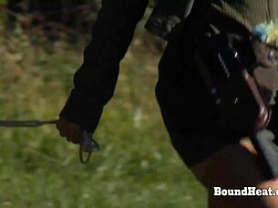 Bent Over Lesbian Slave Punished with Spanking and Fingering