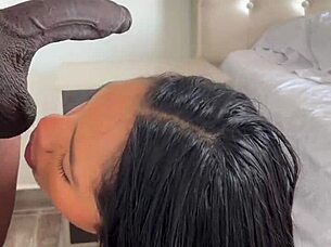 I love how he devoured this huge meat dildo with ball licking and deepthroat.