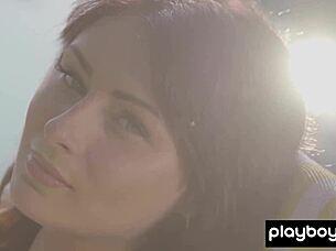 Hot all-natural Ukrainian beauty Noemi Moon slips off her bikini outdoors. She reveals her stunning curves in a sensual solo display.