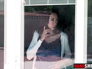 Granny Feels Shocked And Aroused When Caught In Voyeur Spying By Young Guy