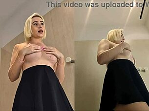 peeping into public dressing room with hidden camera upskirt view