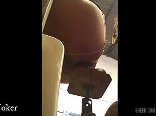 maquina sexual goes up and down as i offer my skinny ass for monster cock anal