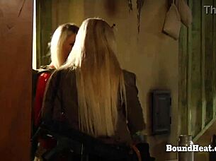 Bent Over Lesbian Slave Punished with Spanking and Fingering