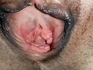 he stretched his wifes ass with fingers before entering anal with monster cock pov style