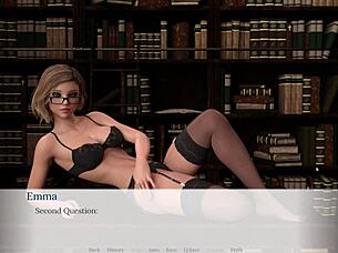 hey, let's play with emma in the library, she whispered, teasing with big tits and blonde blowjob charm.