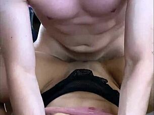 Hey, this petite busty Latina gets pounded missionary style after school in a cheating creampie session