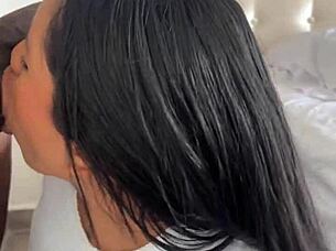 I love how he devoured this huge meat dildo with ball licking and deepthroat.