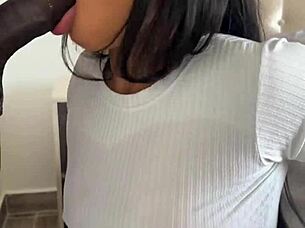 I love how he devoured this huge meat dildo with ball licking and deepthroat.