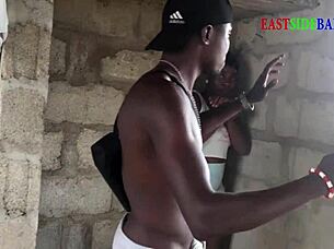 Why is this chubby ebony wife getting fucked hard in uncompleted building?