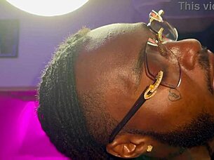 Husband devours ebony wife's wet pussy until explosive orgasm hits