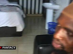 its a fun challenge to see if he wins access to my wet ebony pussy