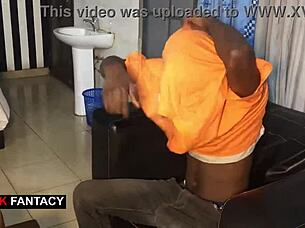 its a fun challenge to see if he wins access to my wet ebony pussy