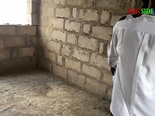 Why is this chubby ebony wife getting fucked hard in uncompleted building?