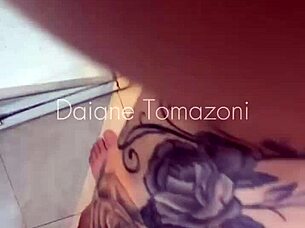 In the college bathroom, a steamy encounter unfolds with a classmate in fishnets.