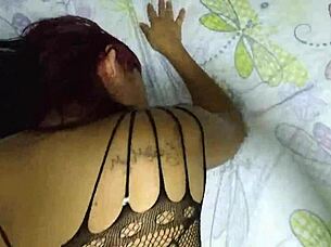 Oh god! How does my wife's pussy feel in that sexy bodystocking from her lover?