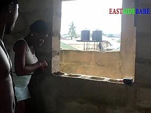 Why is this chubby ebony wife getting fucked hard in uncompleted building?
