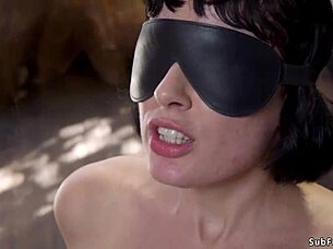 dominant boyfriend ties up and chokes submissive girlfriend