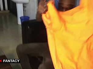 its a fun challenge to see if he wins access to my wet ebony pussy