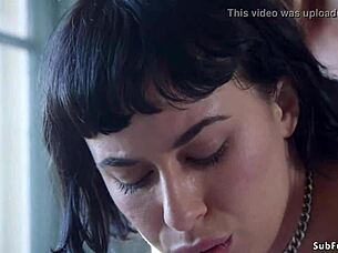 dominant boyfriend ties up and chokes submissive girlfriend