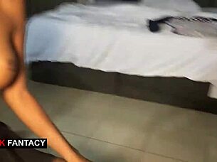 its a fun challenge to see if he wins access to my wet ebony pussy