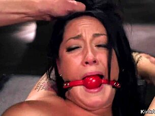 Slave trainee in stockings rough banged by master in bdsm session