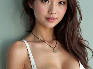 Thai beauty flaunts massive tits and ass in lingerie!