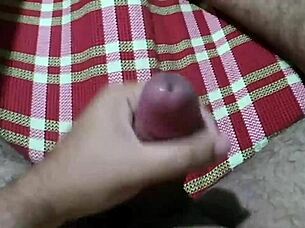 Man experiences intense cumshot pleasure in steamy scene.