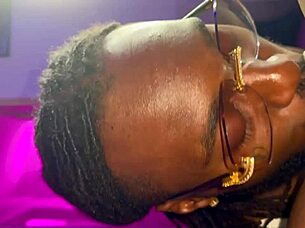 Husband devours ebony wife's wet pussy until explosive orgasm hits