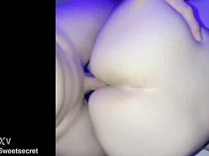 Latina teen spreads wet pussy cheeks in POV doggystyle