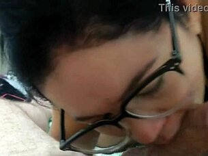 In this steamy scene, a hot Japanese student gives her professor an intense blowjob leading to a cumshot in POV style