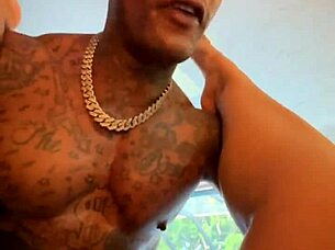 How does this thick brunette with massive tits swallow Jason Luv's huge cock?