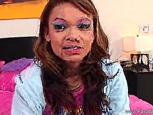 Hairy Asian Teen Takes Monster Black Cock In Retro Parody Fuck