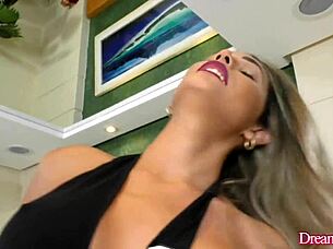 Hey, check out transsexual blonde Bella Atrix toying her cock solo