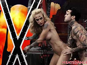 This devilish punk babe hints at getting her pierced cunt drilled hard by a monster with intense oral action