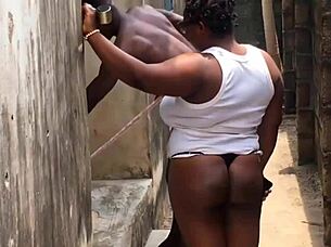 my neighbour's wife finally had the chance to taste my big cock and we fucked rough quickie style