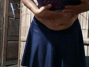 In the dorm room a sensual slave girl flashes her big natural tits during wild casting interview reaching orgasm