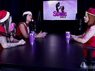 Subtle hints of sexy Brazilian milf in see-through lingerie at outdoor swingers party with toys