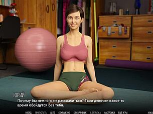 Sexy Horny Ebony Coed with Natural Tits and Hairy Pussy Does Outdoor Yoga Nude in University Problems Gameplay Part 29