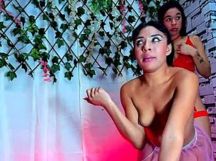 colombian slut drools during rough deepthroat blowbang