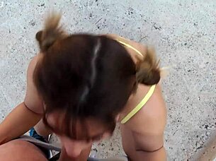 Africa Danger pigtail blowjob in sunset 4k