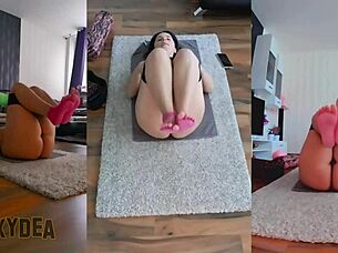 Watch This Curvy Latina Goddess Bend Over in Naked Yoga Workout With Ripped Clothes