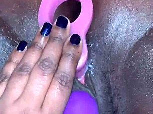 how creamy can this ebony orgasm get with toys?