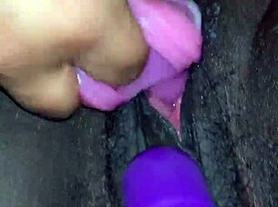 how creamy can this ebony orgasm get with toys?