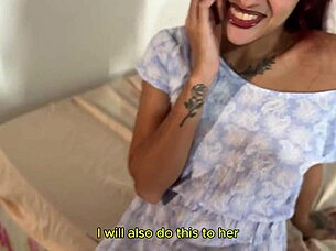 Naughty Brazilian neighbor waits for wife to leave then spreads legs for intense POV pussy pounding and cumshot with her small tits bouncing wildly in homemade hardcore action