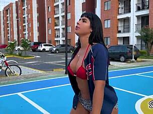 Hey, check out this athletic Colombian babe Sayafit riding and sucking in POV with her big ass and fake tits bouncing wildly
