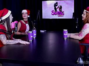 Subtle hints of sexy Brazilian milf in see-through lingerie at outdoor swingers party with toys