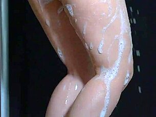 College babes enjoy soapy shower with big ass bouncing fun